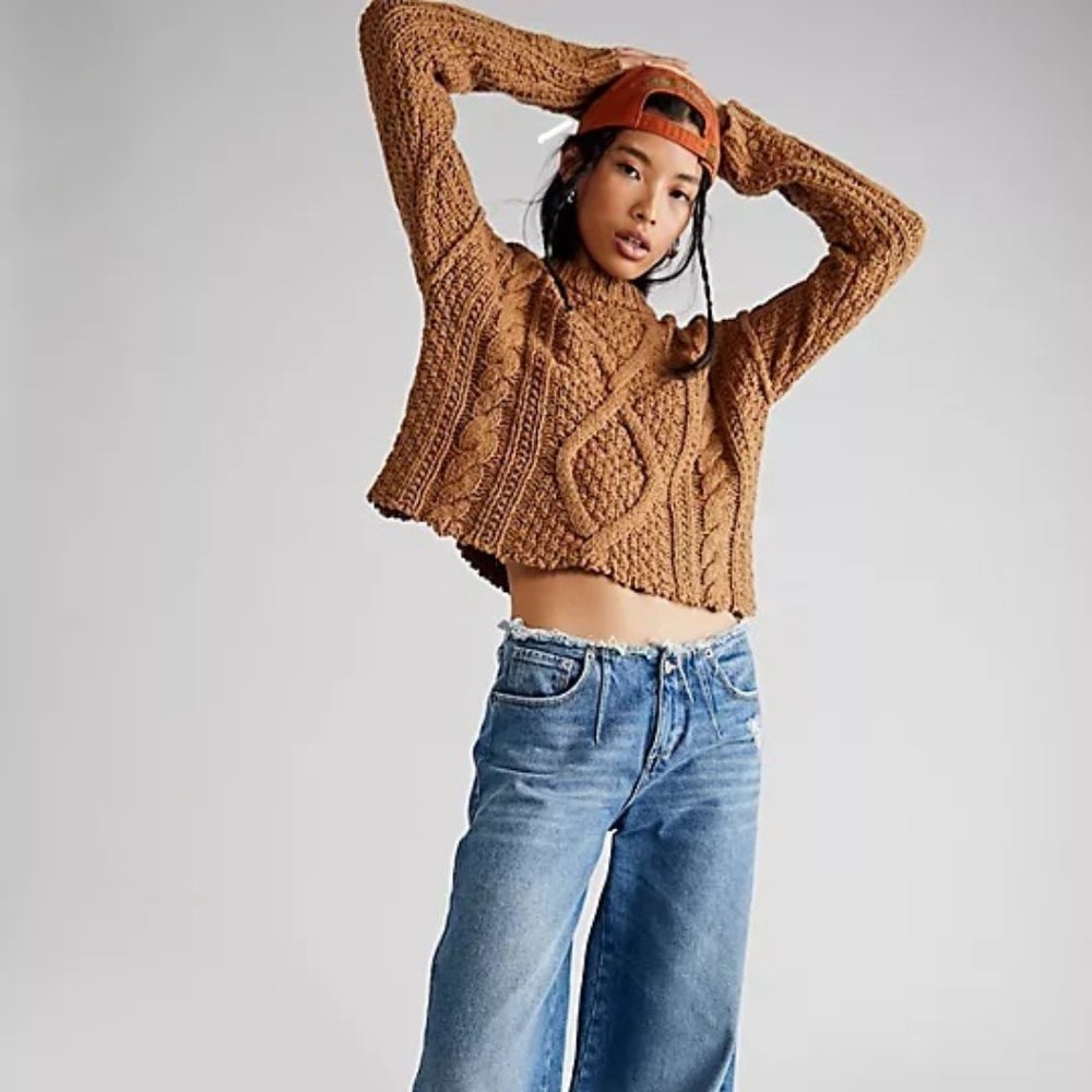 Free People Cutting Edge Cable Pullover